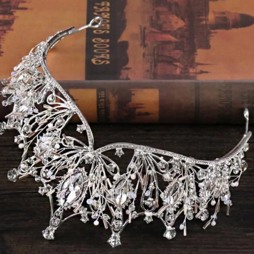 Crystal Wedding Tiara Crown - Picture 10 of 12